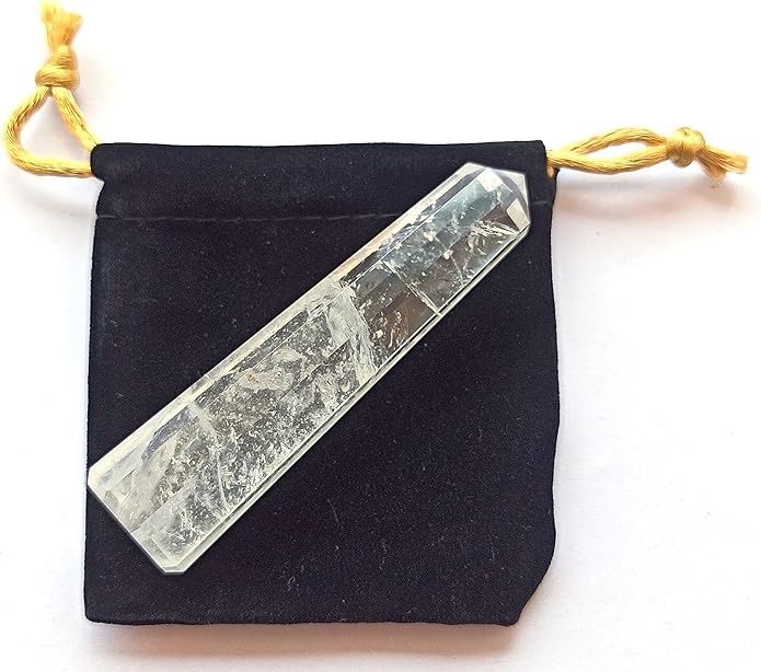 WholesaleGemShop 3 Inch Gemstones Obelisk Tower Jumbo Facet Aura Rock Crystal Natural Polished Earth Wand Spirit