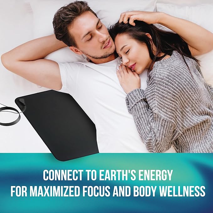 Grounding Mat for Feet - Earthing Pad Kit Earth Ground Therapy for Improved Sleep Better Sleeping Reduced Pain - Earth Grounded Mouse Pads Health Wellness Mats for Bed Desk Chair Yoga