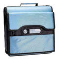 Med Manager Medicine Organizer and Portable Medical Binder, Holds (15) Pill Bottles - (11) Standard Size and (4) Large Bottles, Includes Removable 5-Tab File Folder, Light Blue, 14 x 14 x 4 inches