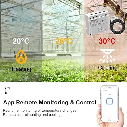 Zigbee 4CH Temperature Monitoring Switch,12V Dry Contact Smart Relay Module,Tuya App Remote Control,with Waterproof Sensor Probe(Tuya Zigbee hub needed)