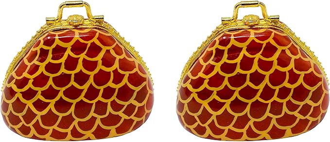 Stephanie Imports Set of 2 Ceramic Purse-Shaped Compact Pill Box & Organizer (Crocodile)