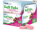 TRUEplus Soft Tabs Glucose Tablets, Chewable, Cherry Pop Flavor, 16g Fast-Acting Carbohydrates, Fat Free, Gluten Free, Raise Low Blood Sugar and Boost Energy, 4 Count, 12 Packs