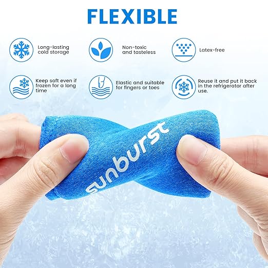 4PCS Finger and Toe Cold Gel Ice Pack,Lasting Cold Compress,Reusable Non-Toxic Finger Compression Sleeve Therapy for Finger and Toe Injuries,Arthritis,Swelling,Tendonitis,Gout or Sprain