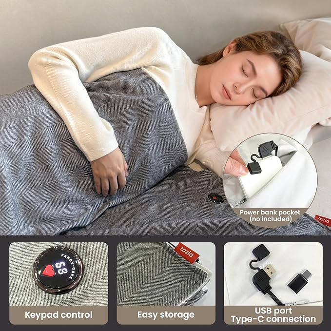 Heating Pad, Heated Shawl Wraps for Women,Portable Heated Shawl 29.53" × 57.09 "(75x145CM) Extra Large XXXL, 3 Heating Levels Heat Pad, Gifts for Women and Mom,