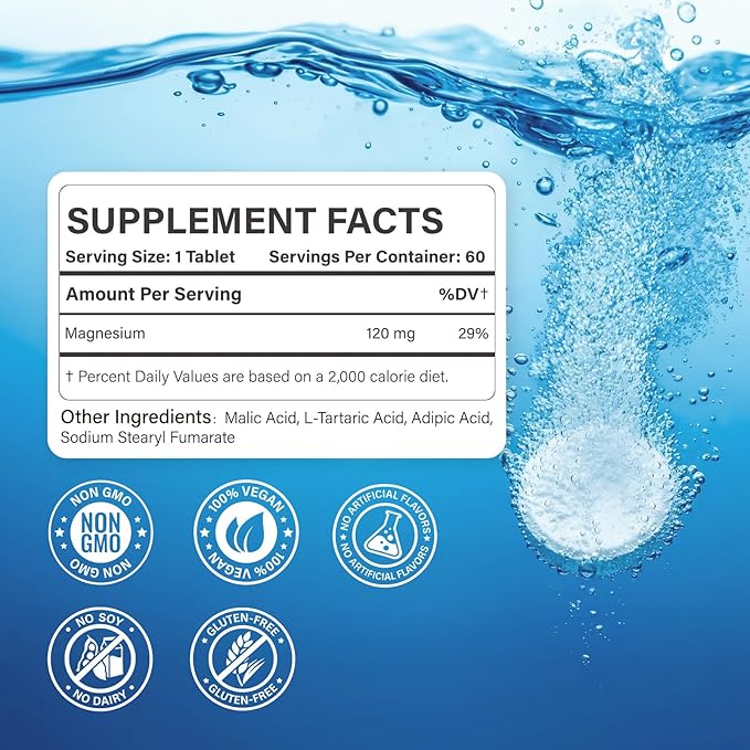 Hydrogen Water Tablets - 12 PPM H2 Molecular Hydrogen - 120 mg Magnesium-Based Reaction System - Supports Antioxidant & Cellular Health, Energy & Brain Function - Non-GMO, Unflavored - 120 Tablets