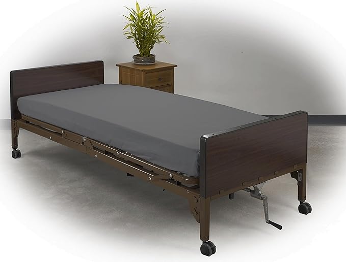 2 Pack Fitted Hospital Bed Sheets with Elastic All Around for a Double Brushed Ultra Soft Breathable 100% Microfiber Sheets, 36” x 84” x 12” (Dark Grey)
