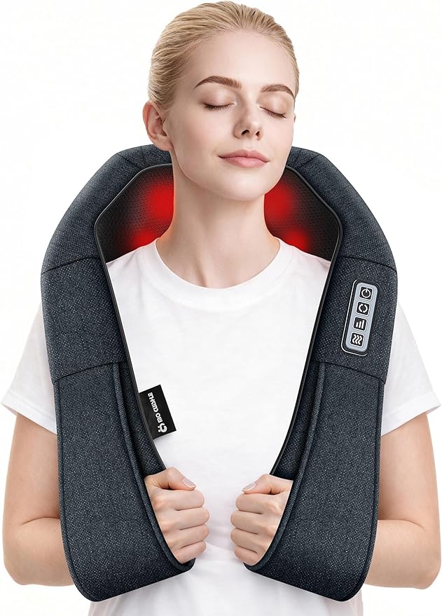 Mo Cuishle Shiatsu Neck and Back Massager with Heat – Deep Kneading for Shoulder and Neck – Ideal Gift for Men, Women, Mom, Dad Him & Her – Perfect for Christmas, Mother's Day, Father's Day, Birthdays