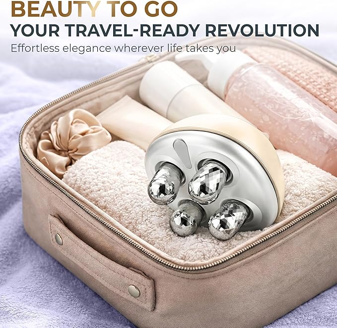Microcurrent Facial Device, Face Massager Tool, Eye and Neck Massager, Face Roller, Beauty Tools for Relaxing Facial Massage and Skin Care Routine, Gold Color