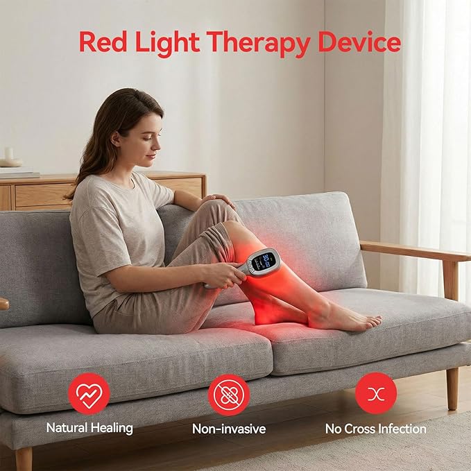 Cold Red Light Therapy Device – Dual Wavelength 808nm & 650nm Red Light Therapy Wand – Handheld Infrared Light Therapy for Body, Knee, Shoulder, Back, Muscles, Joints and Pets