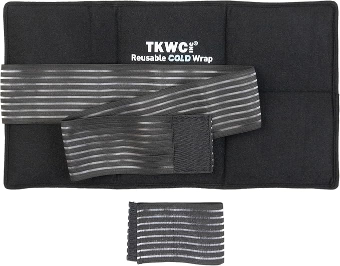 Oversize Universal Flexible Gel Cold Wrap - Ice Pack With 2 Straps for Instant Therapy Relief, Back, Shoulder, Elbow, Wrist, Hip, Foot Compress for Swelling, Pain, Sprains & Aches (Black)