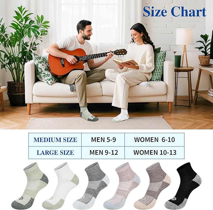 Diabetic Socks for Men,6 Pairs Ankle Mens Diabetic Socks,Diabetic Neuropathy Socks for Men Size 9-11/10-13/13-15.