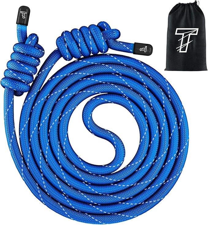 Flow Rope Exercise Jump Rope For Fitness, Working Out, Flow with 9 Ft Adjustable Double Woven Workout Rope For Men, Women, Beginners' Training – Indoor & Outdoor Cardio