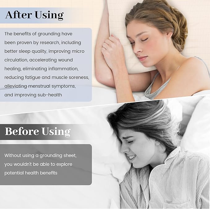 Grounding Sheet Organic Cotton Grounding Sheets for Baby Crib 10% Silver Fiber Conductive Grounding Sheets with Grounding Cord Grounding Mat for Better Sleep 27x52inch Beige