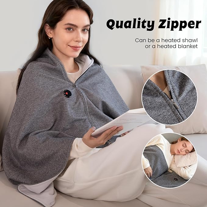 Heating Pad, Heated Shawl Wraps for Women,Portable Heated Shawl 29.53" × 57.09 "(75x145CM) Extra Large XXXL, 3 Heating Levels Heat Pad, Gifts for Women and Mom,
