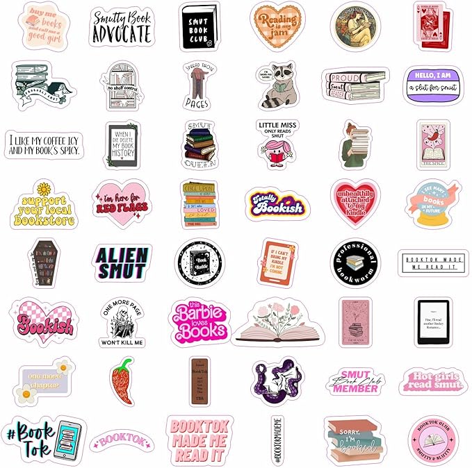 BulbaCraft 100Pcs SMU_tty Book Stickers - Spicy Book Stickers, Bookish Decals for Adults, Gifts for Women & Men
