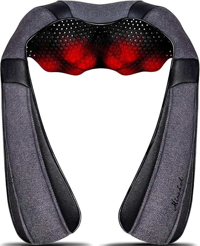 Mirakel Neck Massager for Pain Relief Deep Tissue, Shiatsu Shoulder & Back Massager with Heat, Electric Kneading Whole Body Massage - Mothers Day Gifts for Mom, Wife, Women, Dad, Men (NOT Cordless)