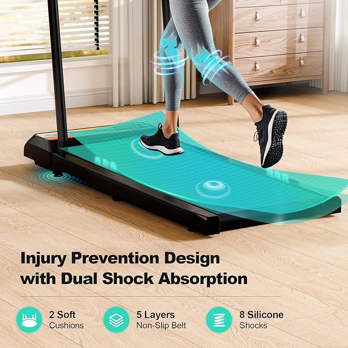 Walking Pad Treadmill, 3 in 1 Under Desk Treadmills for Home Office w/2.5HP Motor/4.0MPH, Walking Pad w/Safety Handle/Remote & LED Display, Portable Treadmill Supports Up to 300lbs
