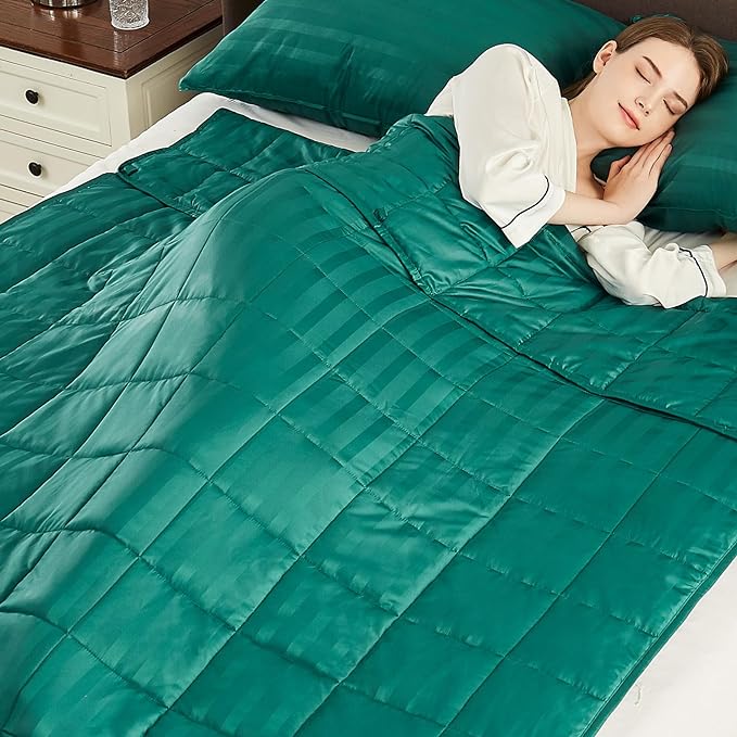Weighted Blanket Queen Size (60"x80" 15lbs),Ultra Soft and Cozy Cooling Weighted Blanket Queen Size for Adult,Heavy Blanket with Machine Washable Soft Blanket, Green