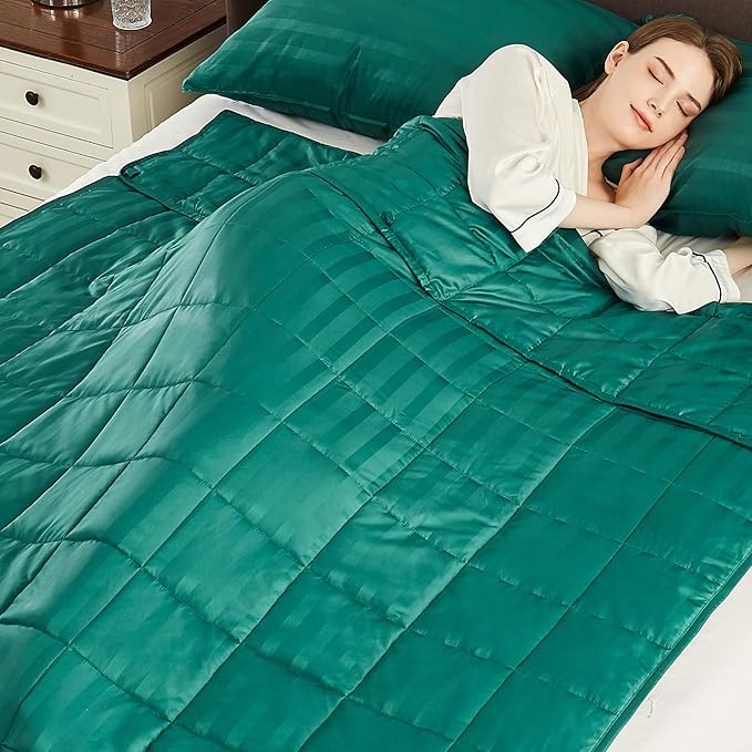 Weighted Blanket Queen Size (60"x80" 17lbs),Ultra Soft and Cozy Cooling Weighted Blanket Queen Size for Adult,Heavy Blanket with Machine Washable Soft Blanket, Green