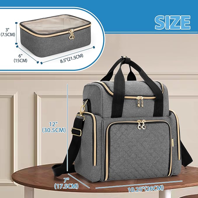 LUXJA Large Medicine Bag with 2 Removable Cases, Medicine Storage Bag with Multiple Storage Sections (Suitable for Travel or Home), Gray