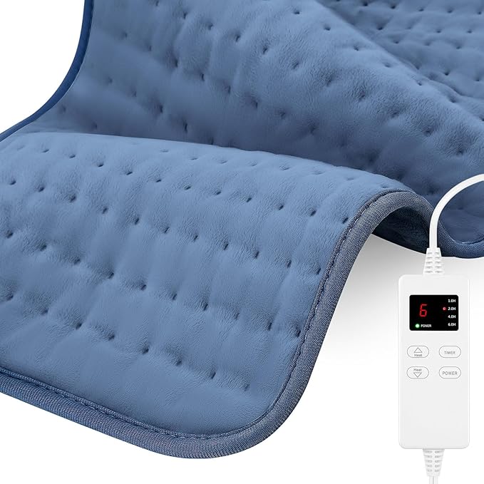 Heating Pad for Back Neck Leg Shoulder Pain Relief, Auto Shut Off Moist Heating Option Soft Plush, Electric Heating Pads for Mothers/Farthers Day Christmas Gifts