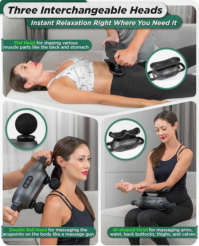 Lunix LX26 FSA Massager for Legs & Full Body, Handheld Vibration Massager for Stress Relief, Relaxation & Muscle Comfort at Home, Chi Swing, Interchangeable Heads, USB Rechargeable, Ergonomic Grip