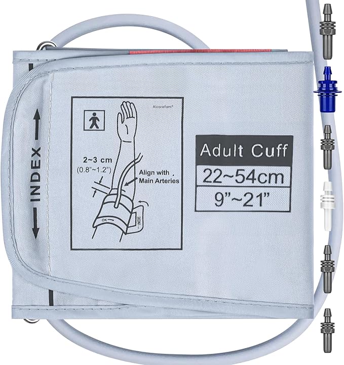 Extra Large Blood Pressure Cuff, 9”-21” (22-54CM) XL Cuff Compatible with Omron BP Monitor, Replacement X-Large Cuff for Adult Big ARM, with 6 Connectors