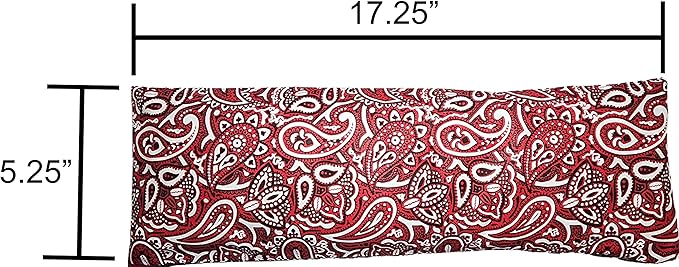 Microwavable Corn Filled Heating Pad and Cold Pack/Washable 100% Cotton Cover (Bandana - Shiny Red, 5.25in W x 17.25in L)