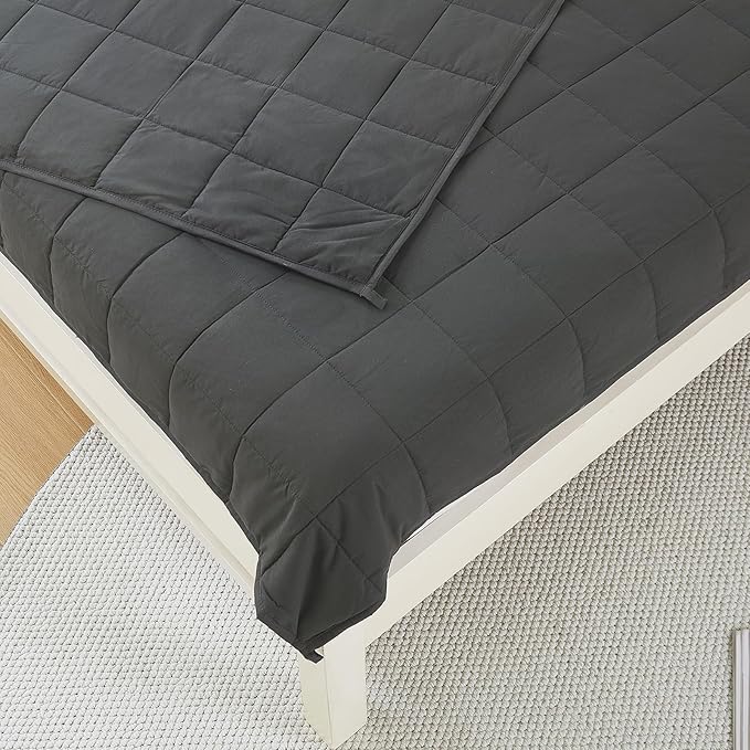 Weighted Blanket for Women & Men 80"x87" 20 lbs Cooling Blanket for Sleepers, Soft Material Blanket with Premium Glass Beads for All-Season, Queen Size Grey