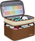 Mancro Dual Layers Medication Travel Case, Pill Bottle Travel Organizer Storage with Lockable Zipper, Medicine Organizer Bag for Pills, Vitamins, Medical Supplies for Home Storage