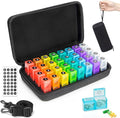 Monthly Pill Organizer 2 Times a Day with Weekly Pill Bag, 30 Day Pill Box Organizer with 32 Daily Compartments, One Month Pill Box Holder with Hard Travel Case 31 Days Medication Management