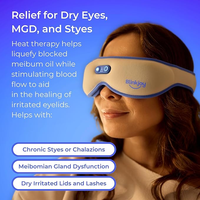 Rechargeable Heated Eye Mask for Dry Eyes – Cordless Warm Compress for MGD, Styes & Eye Strain – Optometrist Recommended for Dry Eye Relief