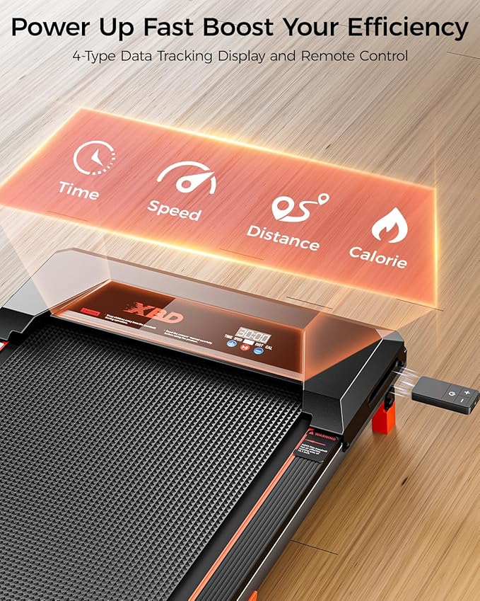 Walking Pad Treadmill,XBD Incline Walking Pads Under Desk 330 Lbs Capacity,2.5HP Portable Treadmill for Home,Remote Control and LED Display