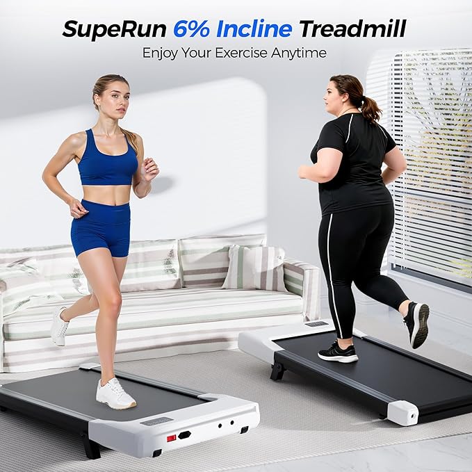 SupeRun Walking Pad with Incline, Under Desk Treadmill, 3 in 1 Portable Treadmills for Home with Remote Control LED Display, 2.5 HP Quiet Mini Treadmill for Office Home Use, 300 Lbs Capacity