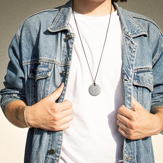Shungite Pendant Necklace - Harmonizing Shield Defense - Wearable Shungite Crystal for Stress Down and Vitality Up - Shungites Stones from Russian Mine