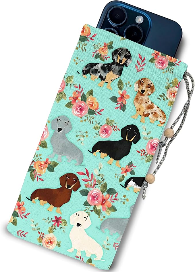 EMF Shield Sleeve for Cell Phone Reduce Signal Anti-EMP Pouch Against Radiation, EMF, 5G, RFID Blocking 4x8 Inch Dog-Green Phone Sleeve Bags