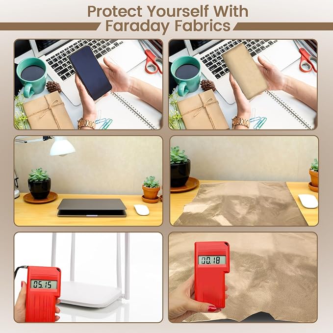 Faraday Fabric, Faraday Cloth 43”x118” with Faraday Tape Military Grade Protection Nickel Copper Faraday Cloth for WiFi, GPS