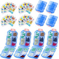 4PCS 7-Day Pill Organizer with Labels – Compact Daily Medication Case | Travel-Sized (3.7" x 2.4") Secure Lock | AM/PM Compartments | Includes 300+ Common Medicines Vitamins Health Product Sticker