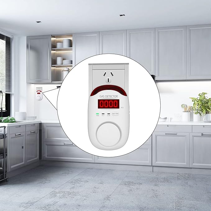 Gas Leak Detector for Home - Plug in Gas Detector for Home Natural Gas,Combustible Gas Detector for LNG, LPG, Propane, Methane
