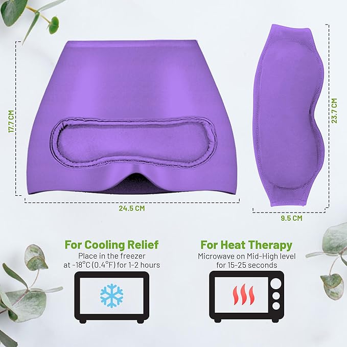 Migraine Relief Cap - 2 in 1 Soothing Headache Relief Cap with Detachable Eye Mask 20% Extra Gel - Headache Hat for Migraines - Cold Ice Head Wrap Products for Stress, Tension, Hangover & Puffy Eyes