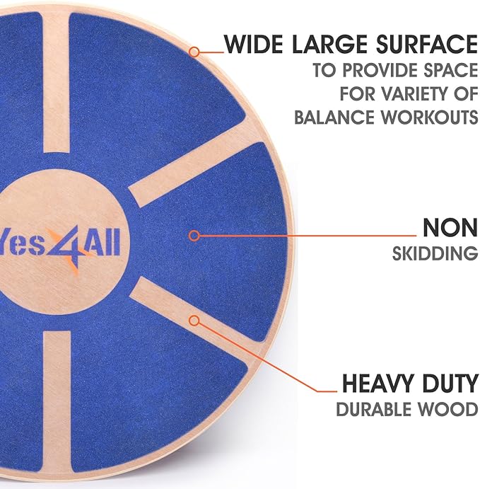 Yes4All Versatile Wooden Wobble Balance Board, Balance Trainer for Mobility Training, Standing Desk, Core Training, Exercise Balance Stability Trainer