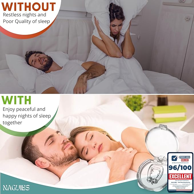 Premium 8 Pack Anti Snoring Devices Snore Stopper Magnet Silicone Nose Clips Efective Snoring Solution Support Breathing Enhance Sleep Experience for Quieter Sleep aid