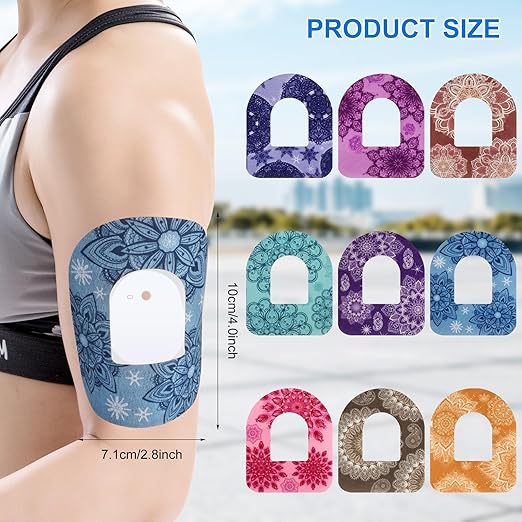9PCS Adhesive Patches for Omnipod Waterproof Adhesive Patch for CGM Sensors Hypoallergenic, Breathable & Extended Wear Secure Medical Grade Tape for Diabetes Glucose Monitor