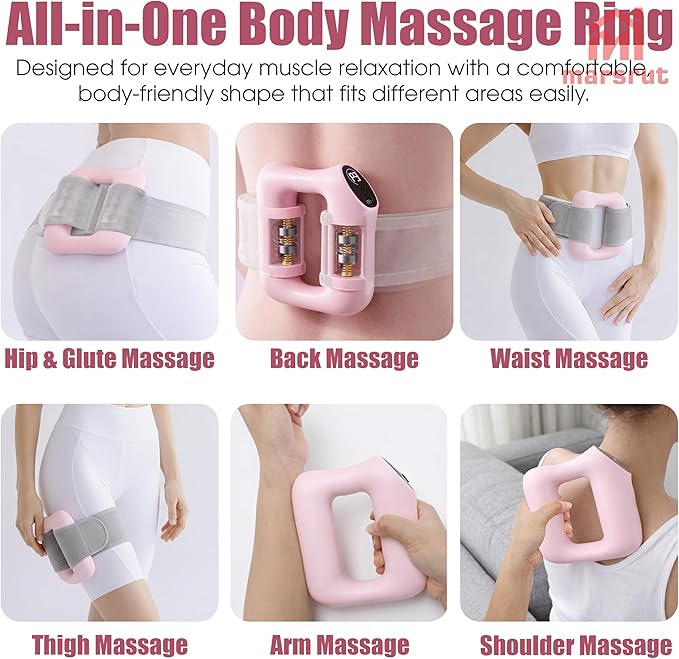 Fascia Ring Massager, Multifunctional Full Body & Fast Fat Burning Yoga Massager, Ergonomic Electric Belly Shaping, 5 Intensity Massage Levels, Adjustable 3 Modes, for Muscle Knot Relaxation& Recovery