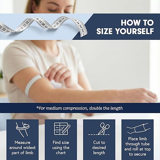 KinGrip Tubular Elastic Support Bandages by Kinship Comfort Brands Tubular Bandage Protects Fragile Skin Latex-Free Wound Care for Edema and Lymphedema Support | Made in USA | Size D 3" x11 Yards