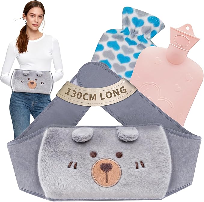 Hot Water Bag,Hot Water Bottle Rubber Warm Water Bag Pouch with Soft Waist Cover for Neck and Shoulder, Back,Hand, Legs, Waist Warm