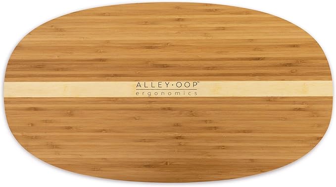 ALLEYOOP WOOD ROCKER BOARD • Unique 360° Omni-directional Rocking Movement • Ergonomically Engineered For Stability At Your Standing Desk, Medium, Bamboo