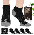 Diabetic Socks for Men,4 & 6 Pairs Low Cut Bamboo Viscose Wide Mens Diabetic Socks Size 9-11 10-13