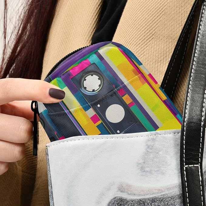 Audio Cassette Tape Pill Box 7 Day Pill Case Travel Pill Organizer Bag Container for Medicine with Zipper Portable Weekly Case Compact Size for Medicine, Vitamin, Supplement