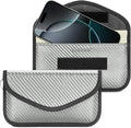 TICONN 2PK Faraday Bags for Car Keys Fob, 7.75"X4.25" Faraday Cage Protector, Car RFID Signal Blocking, Anti-Theft Pouch Anti-Hacking Case Blocker (Grey, L)